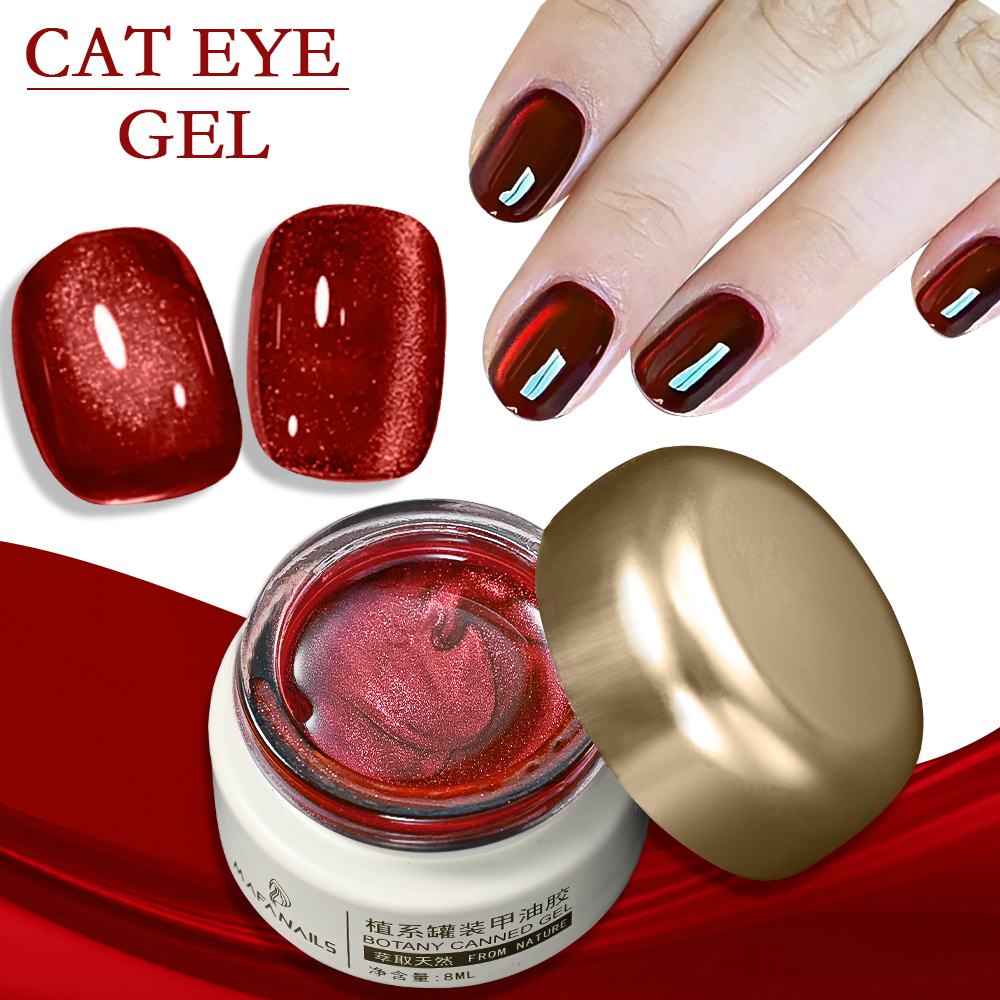Nail Art Red - 8ml Ruby Red Cat Eye Gel