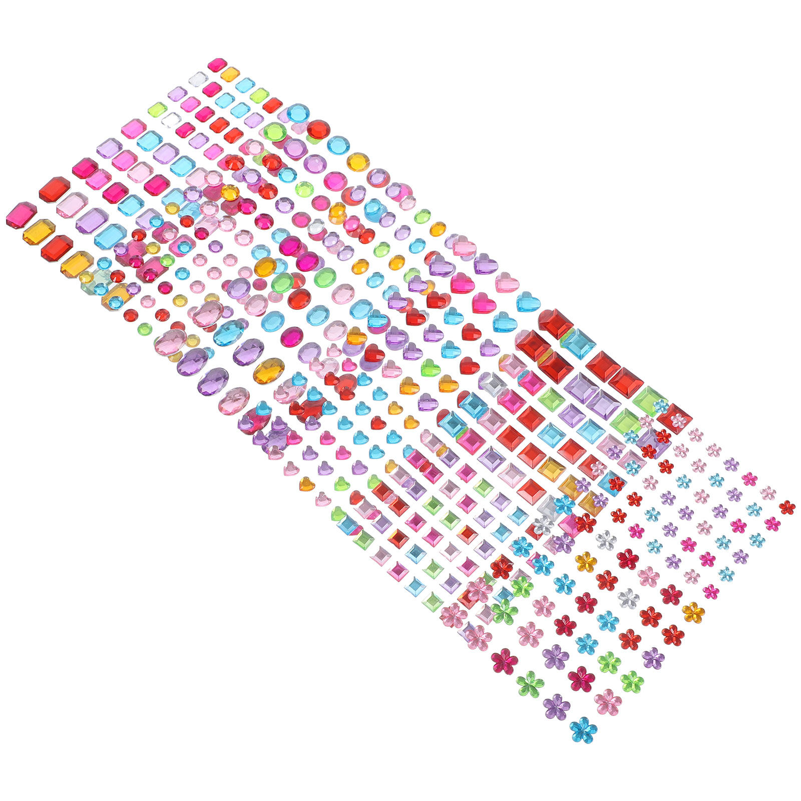 Rhinestone Nail Gem - 12 Sheets Acrylic Rhinestone Stickers Self
