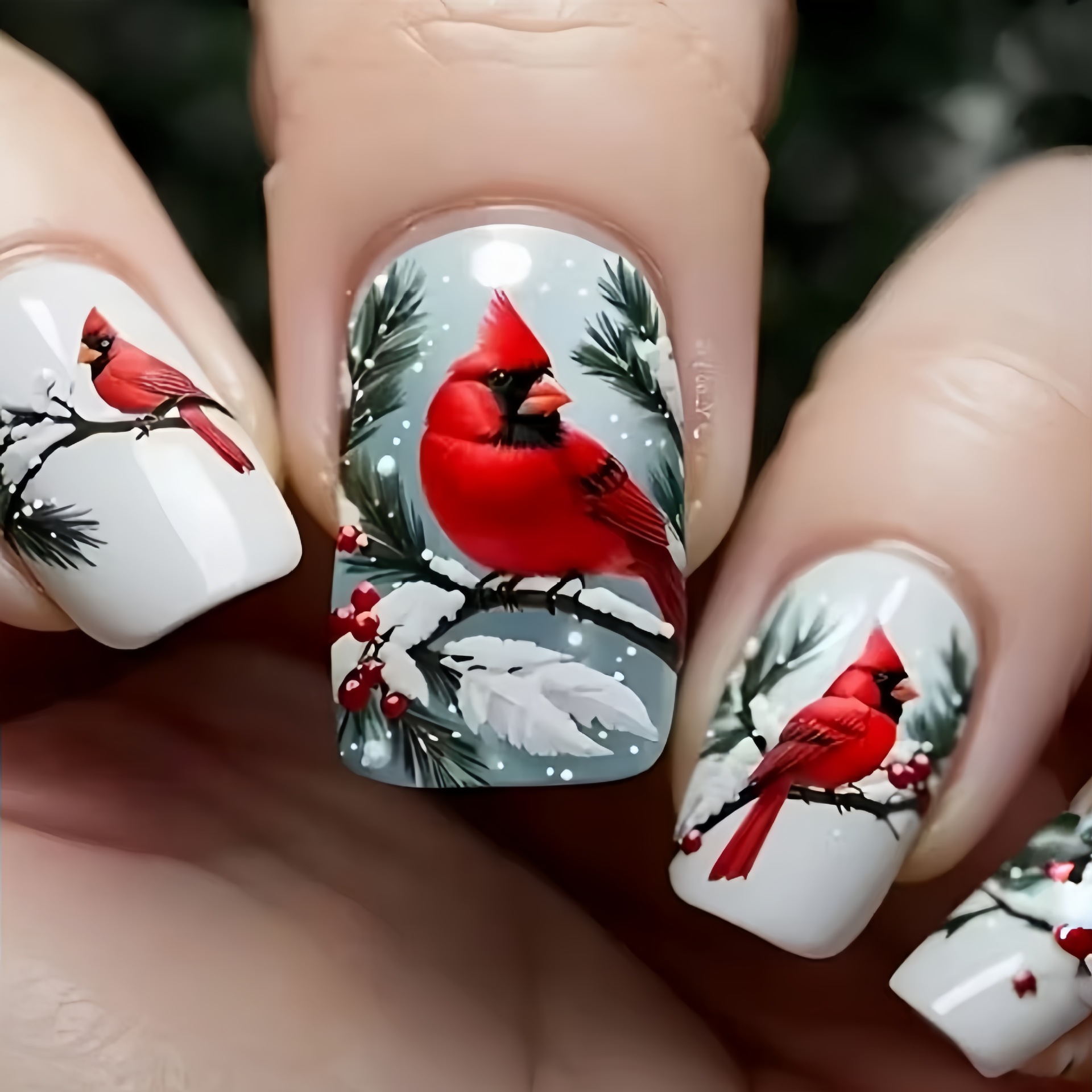 Nail Art Red - Medium fake nails for women girls