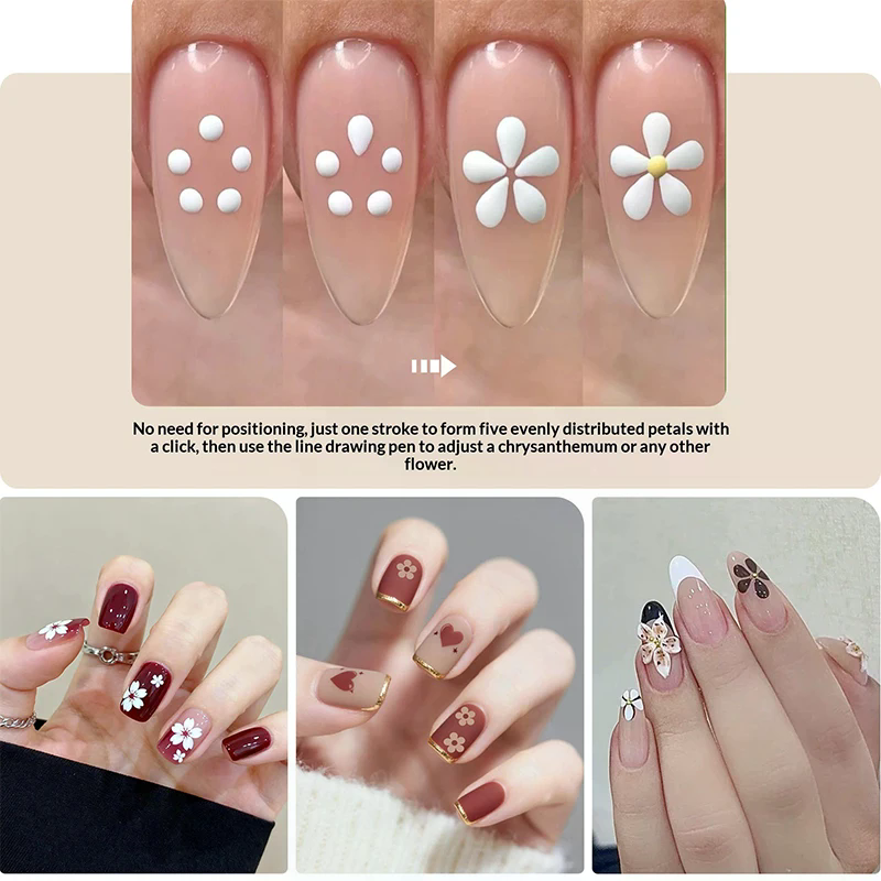 5 Petal Flower Nail Dotting Pe - Nail Art One Stroke incelemesi ve fiyatı