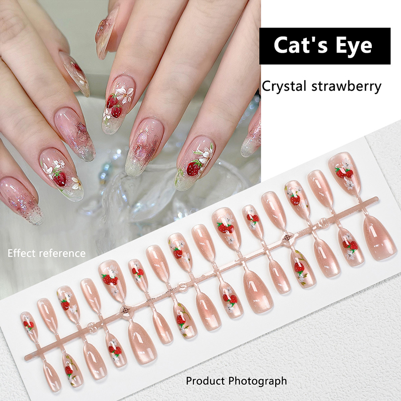 30Pcs Cat Eye False Nails Wear - Nail Art Cat Eye Simple incelemesi ve fiyatı