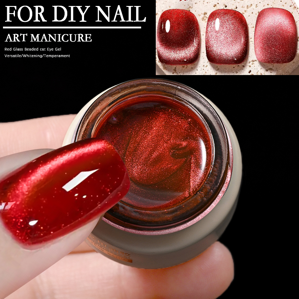 8ml Ruby Red Cat Eye Gel Nail  - Nail Art Red incelemesi ve fiyatı