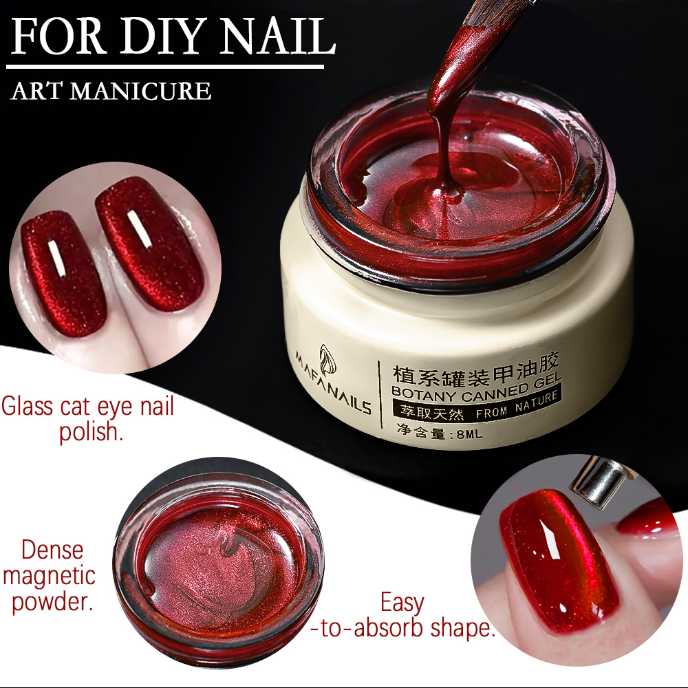 8ml Ruby Red Cat Eye Gel Nail  - Nail Art Red incelemesi ve fiyatı