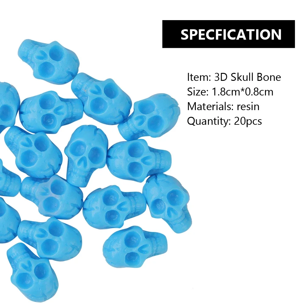20Pcs Nail Art 3D Skull Bone D - Nail Art Xl incelemesi ve fiyatı
