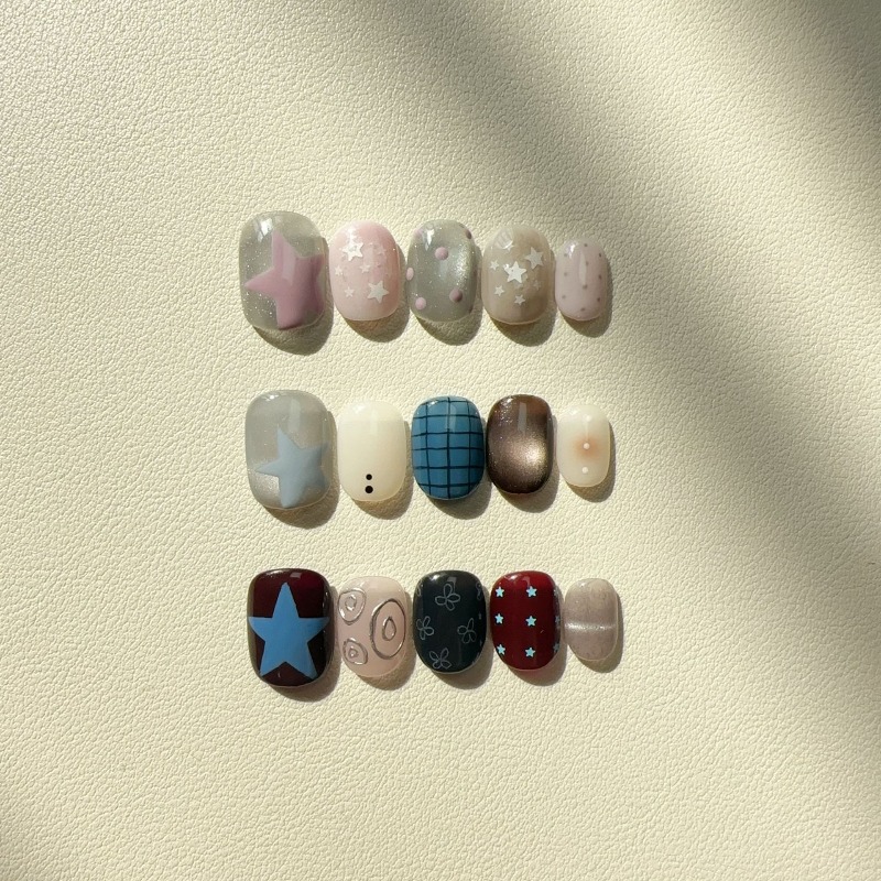 10PCS Handmade Ins Style Short - Nail Art Cat Eye Simple incelemesi ve fiyatı
