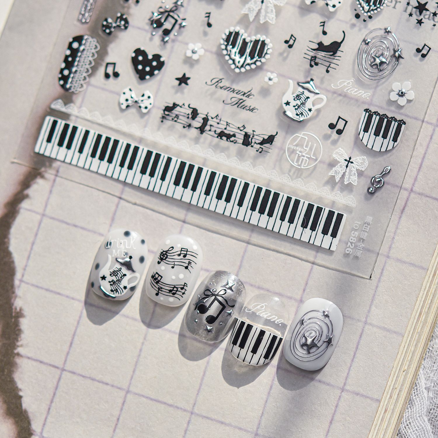 Vintage Music Theme Nail Stick - Nail Art Vintage incelemesi ve fiyatı