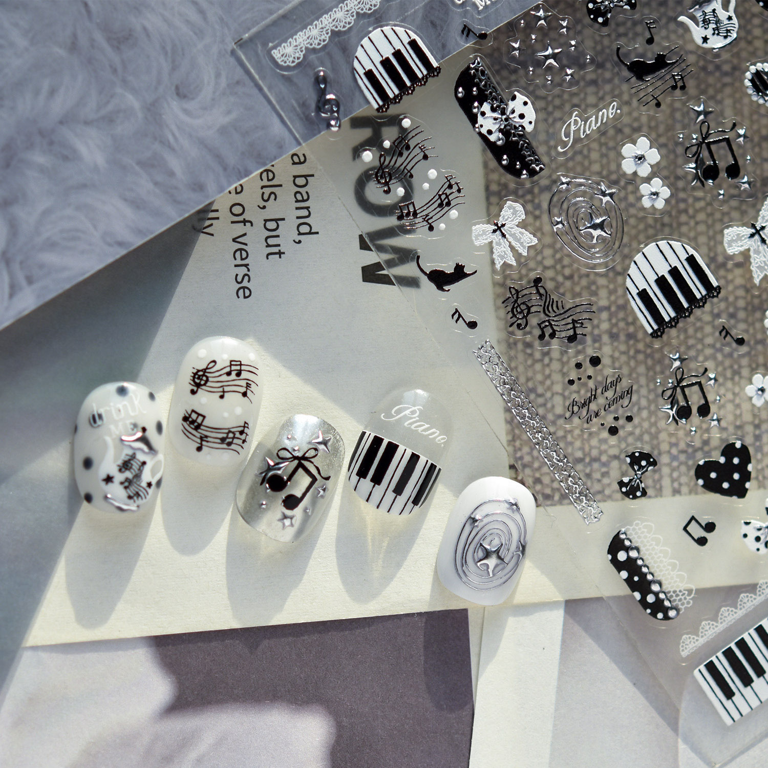 Vintage Music Theme Nail Stick - Nail Art Vintage incelemesi ve fiyatı