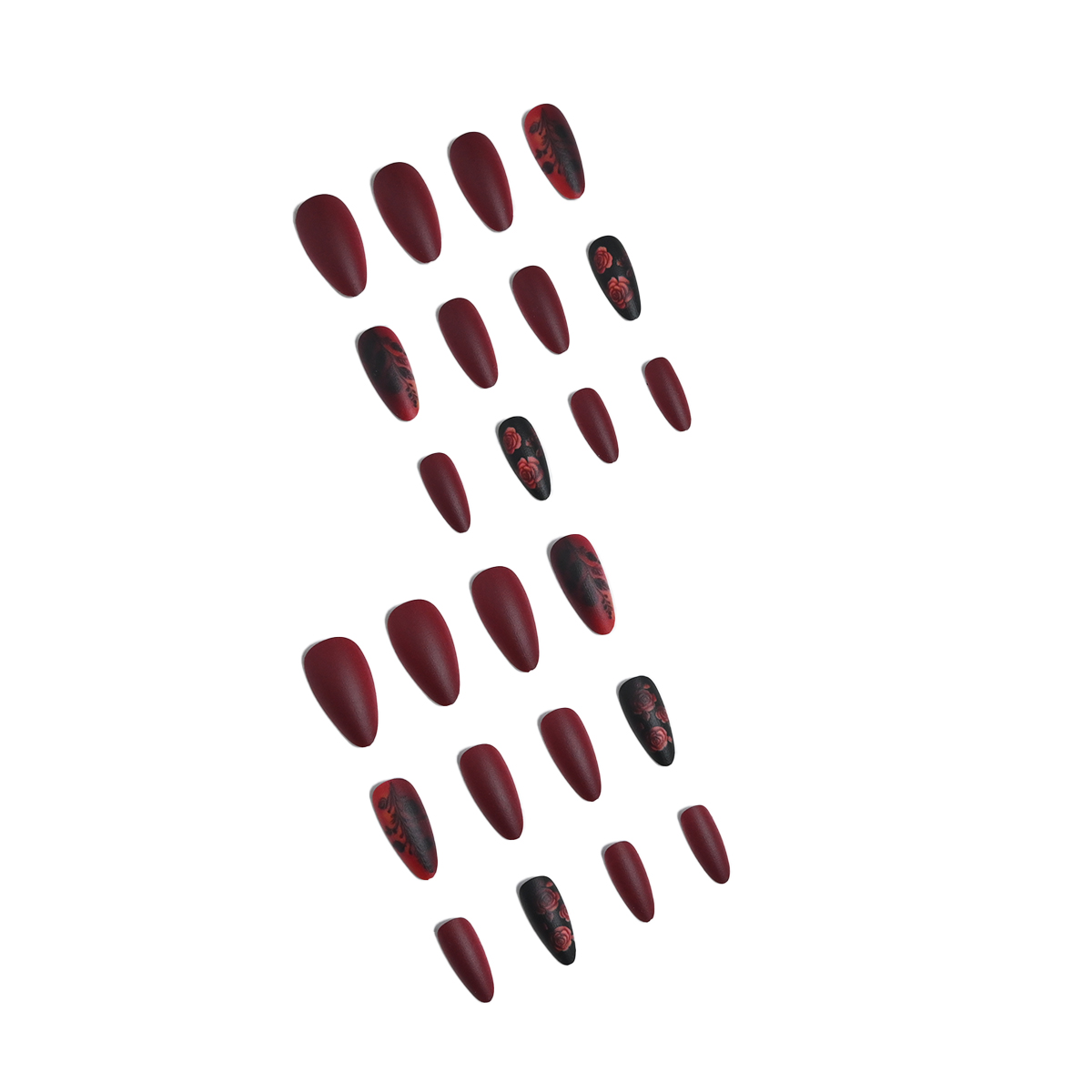 24 pieces of long almond-shape - Nail Art Red incelemesi ve fiyatı