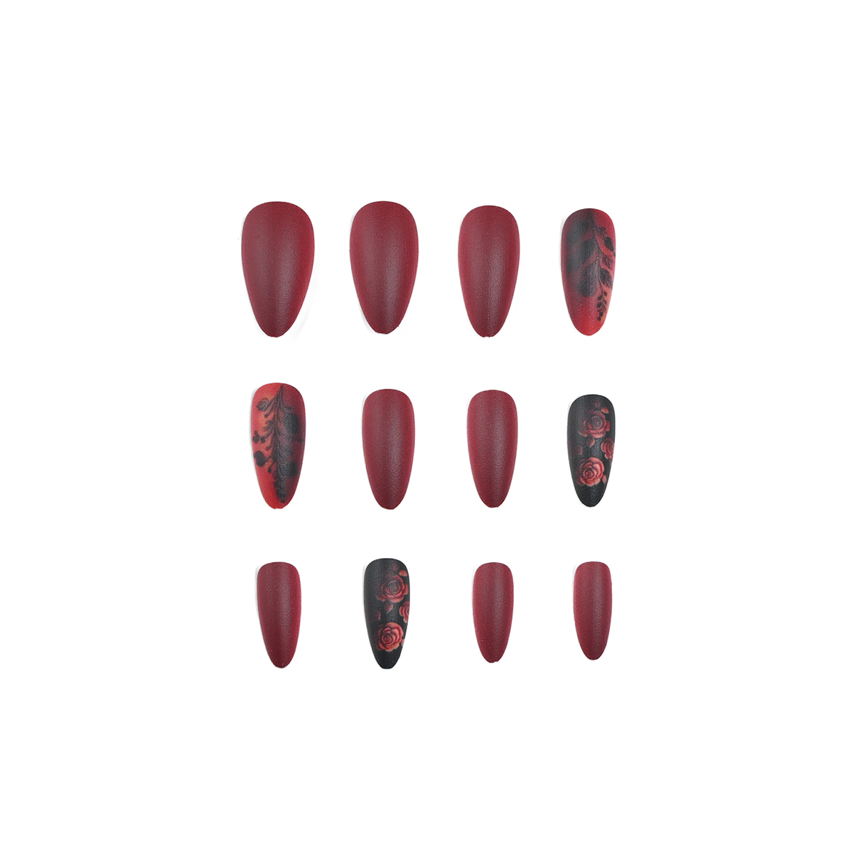 24 pieces of long almond-shape - Nail Art Red incelemesi ve fiyatı