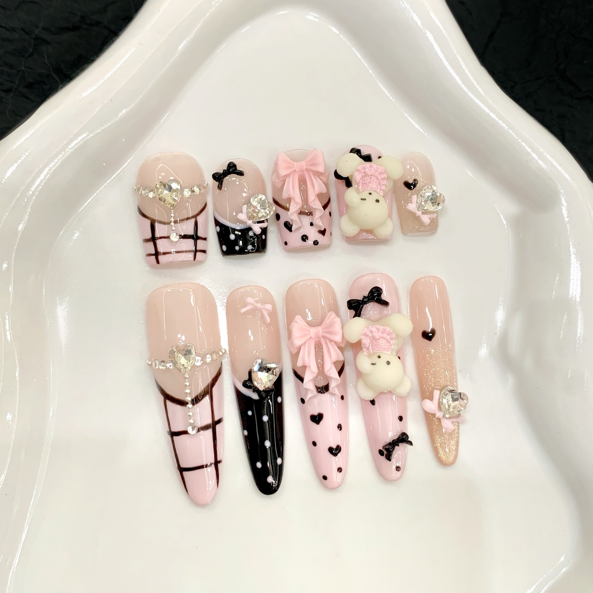 10pcs Pure Hand Pressed Stilet - Nail Art Emerald incelemesi ve fiyatı