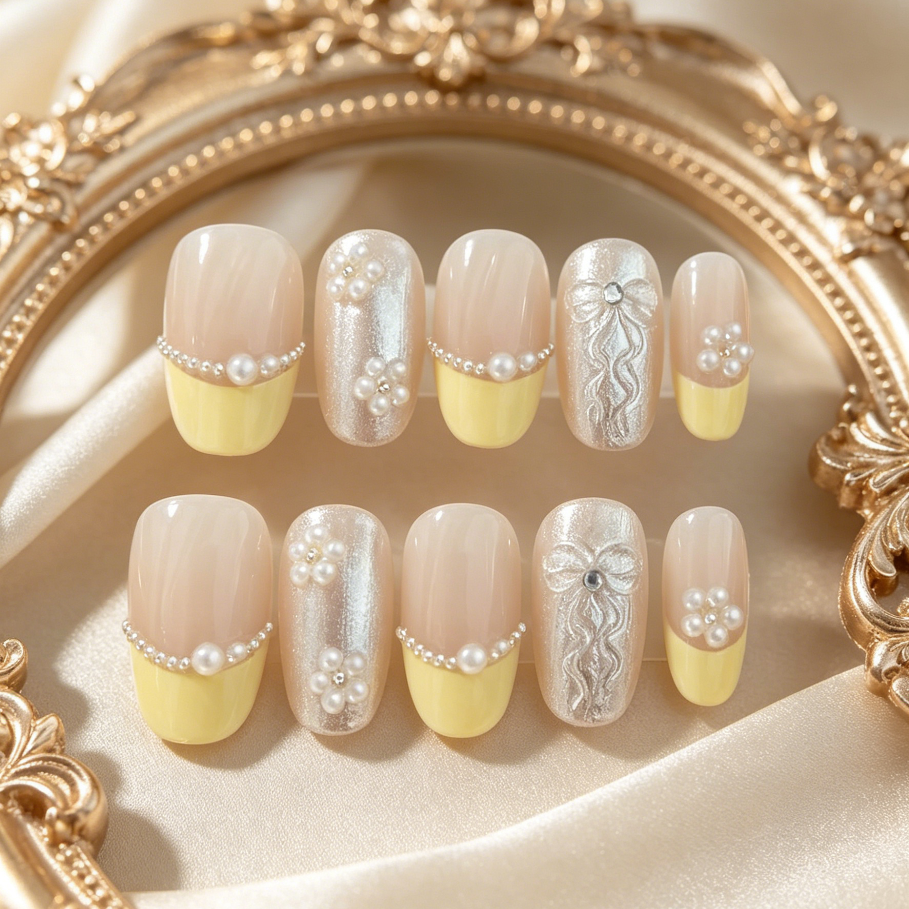 10 pieces of hand pressed oval - Nail Art Emerald incelemesi ve fiyatı