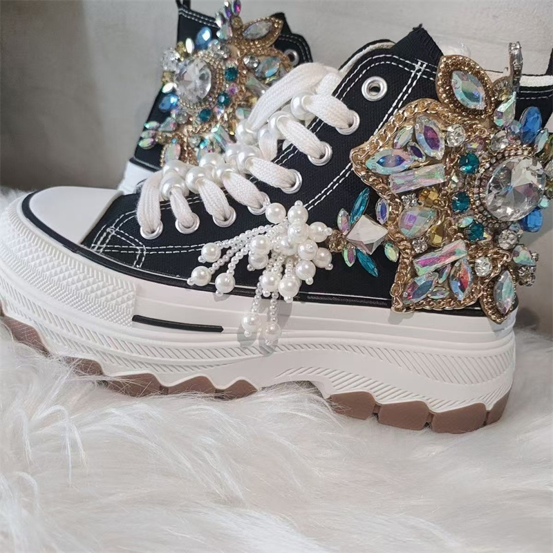 Thick sole high top nailed bea - Rhinestone Nail Gem incelemesi ve fiyatı