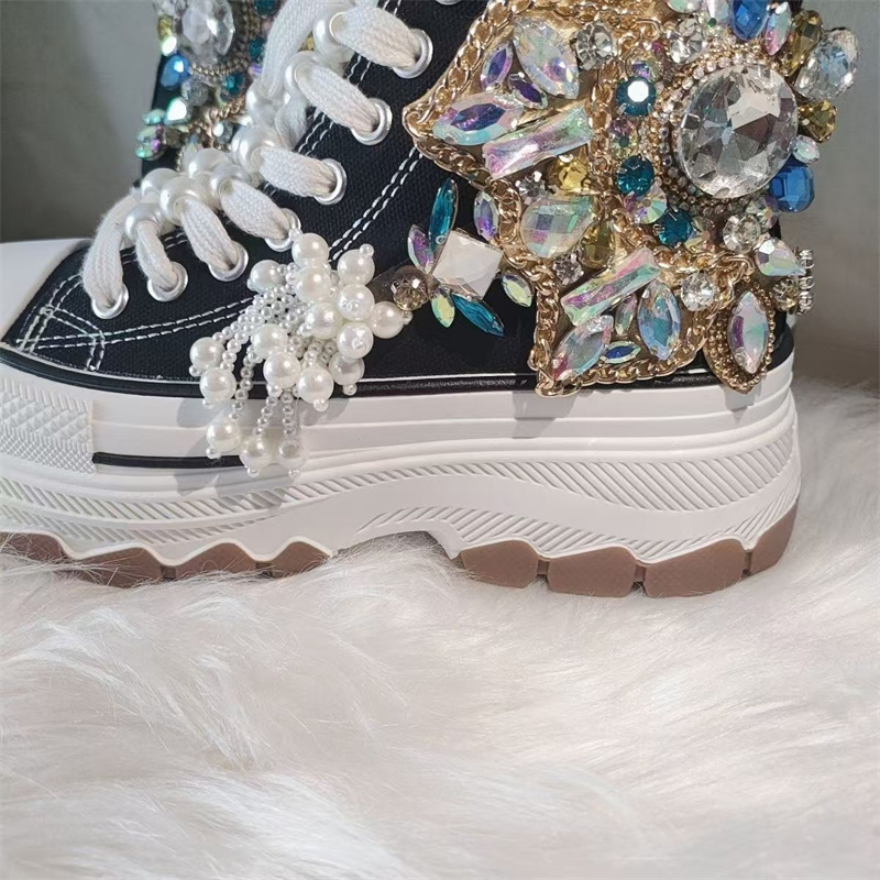 Thick sole high top nailed bea - Rhinestone Nail Gem incelemesi ve fiyatı