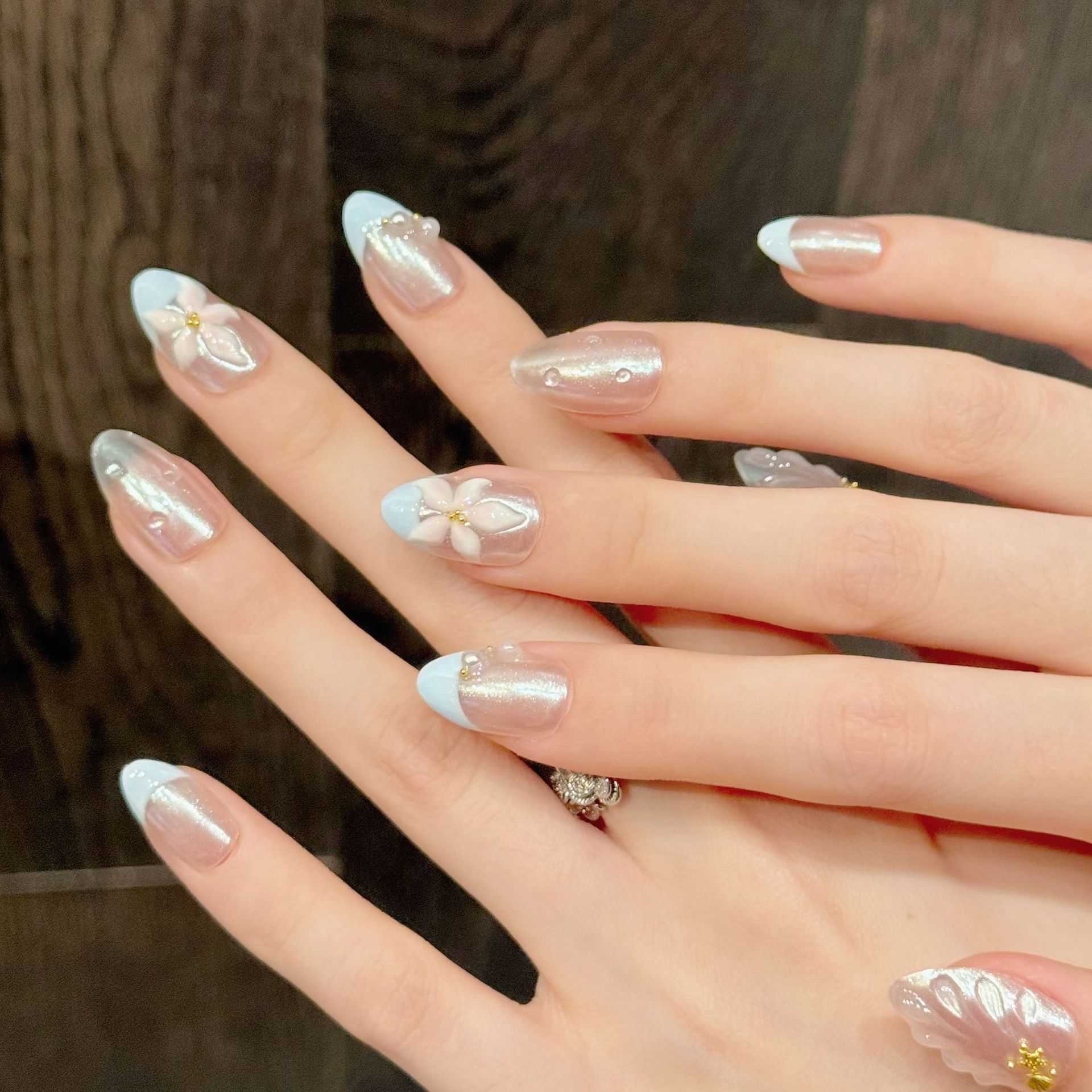 10pcs Handmade Pressed Almond  - Nail Art Emerald incelemesi ve fiyatı
