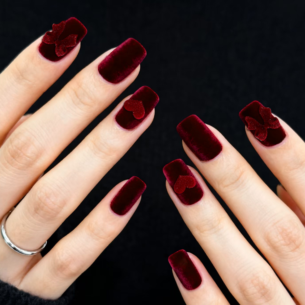 24pcs Wine Red Full Cover Nail - Nail Art Red incelemesi ve fiyatı