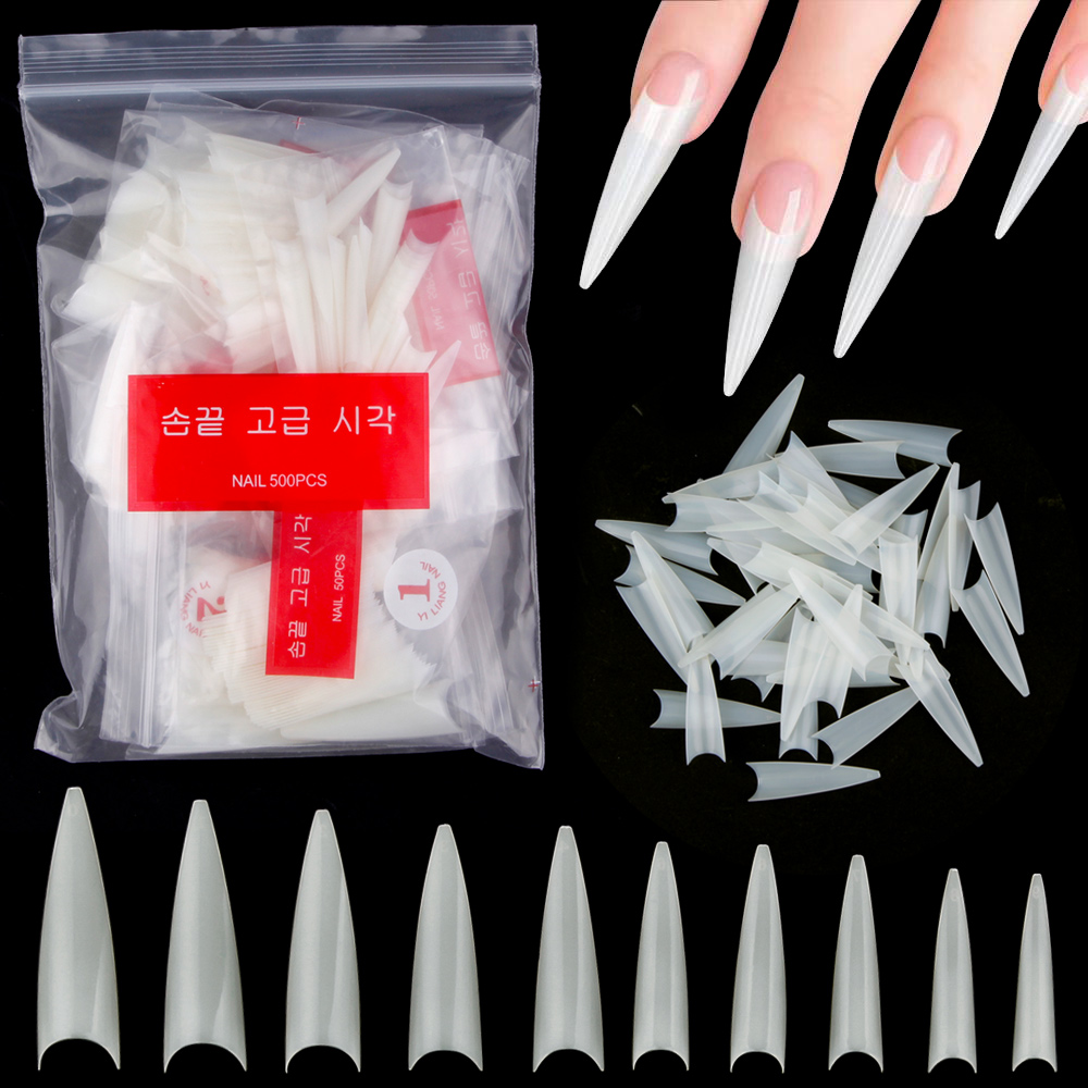 1Bag(600Pcs)Natural Stiletto P - Nail Art Xl incelemesi ve fiyatı