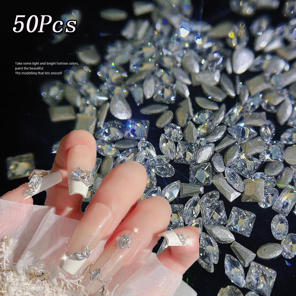 50Pcs Mixed Size Flat Bottom Z - Rhinestone Nail Gem incelemesi ve fiyatı