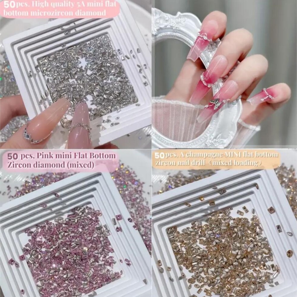 50Pcs Mixed Size Flat Bottom Z - Rhinestone Nail Gem incelemesi ve fiyatı