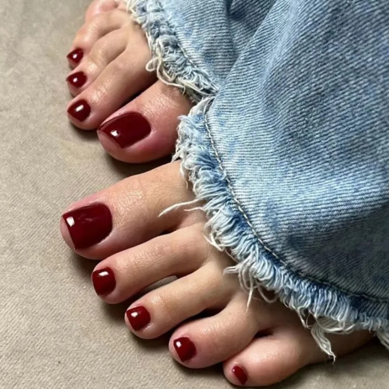 Simple Wine Red Solid Color Fa - Nail Art Cat Eye Simple incelemesi ve fiyatı