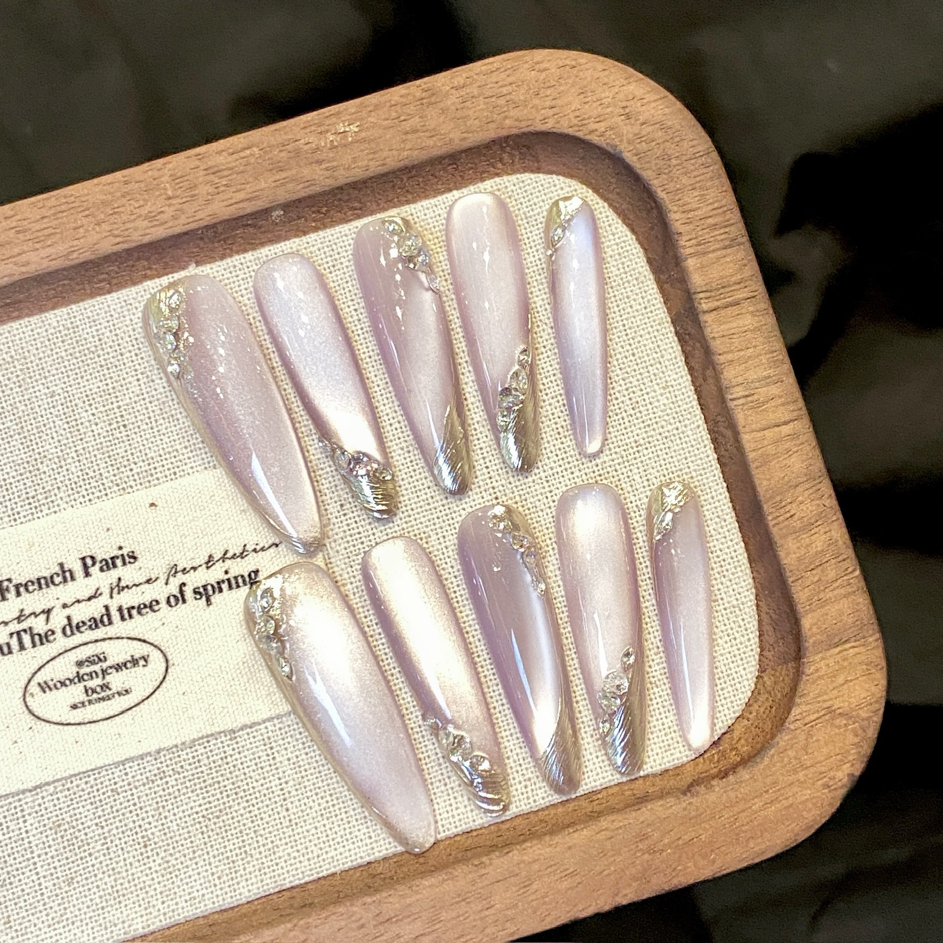 Handmade Nude Press on Nails C - Nail Art Cat Eye Simple incelemesi ve fiyatı