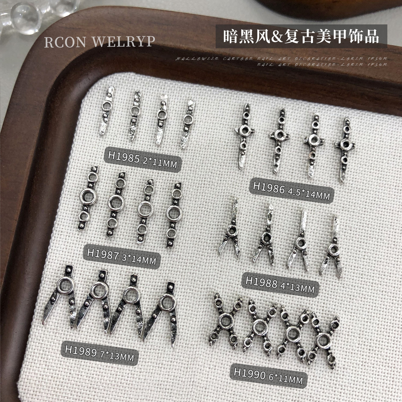 20PCS Punk Retro Buckle Hollow - Nail Art Xl incelemesi ve fiyatı
