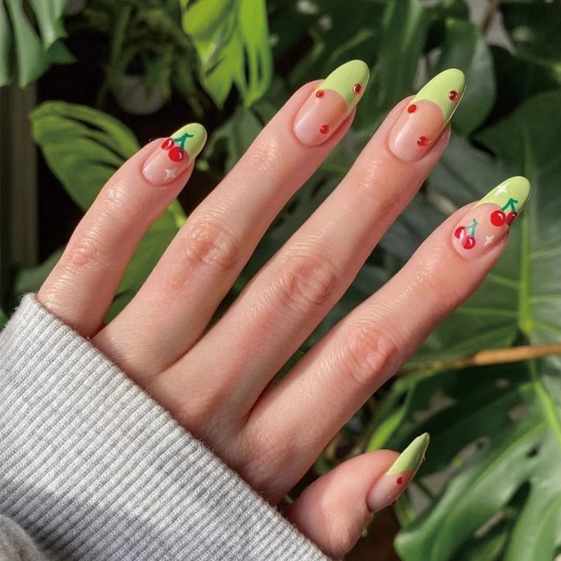 24Pcs French Almond False Nail - Nail Art Red incelemesi ve fiyatı