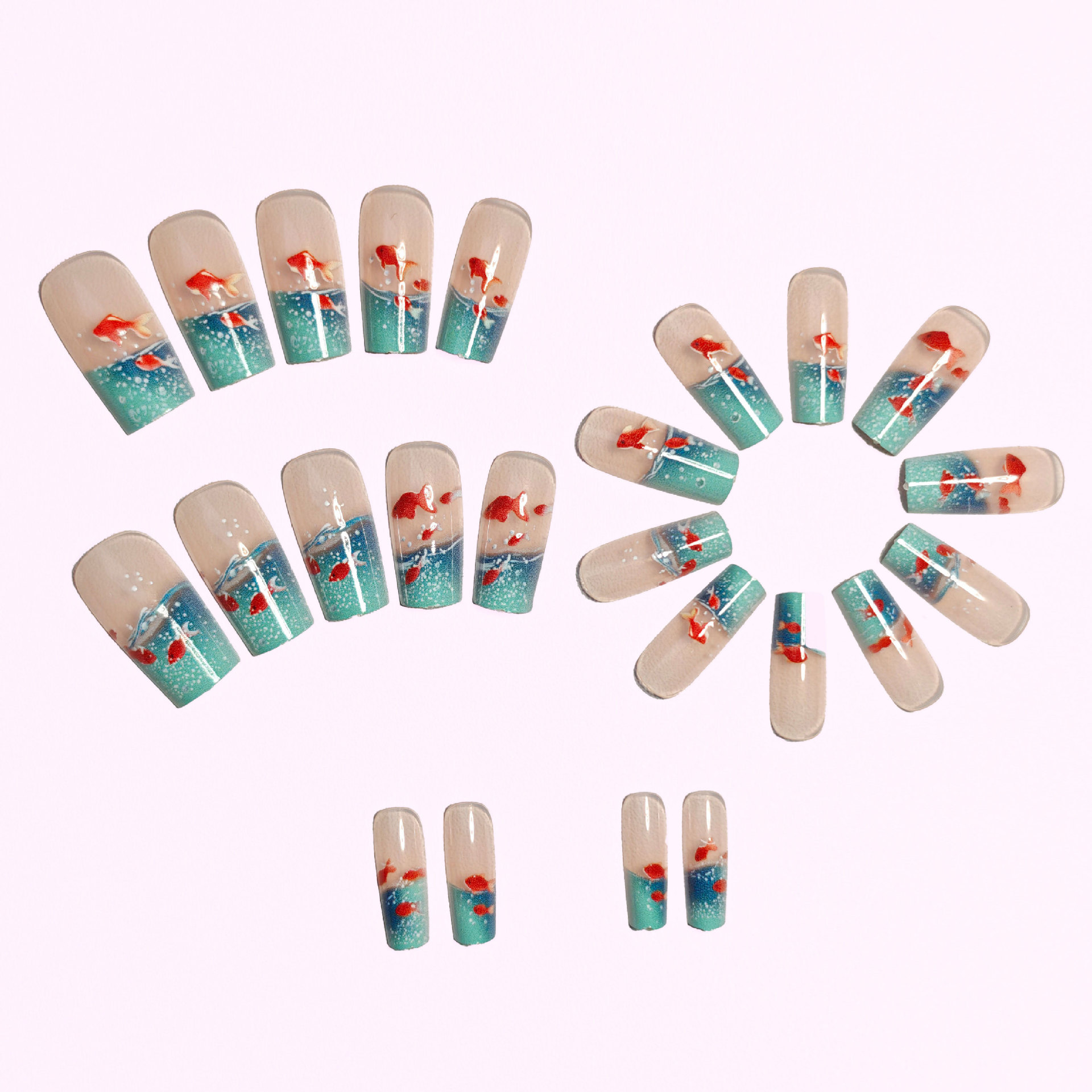 Medium long Square fake nails  - Nail Art Red incelemesi ve fiyatı