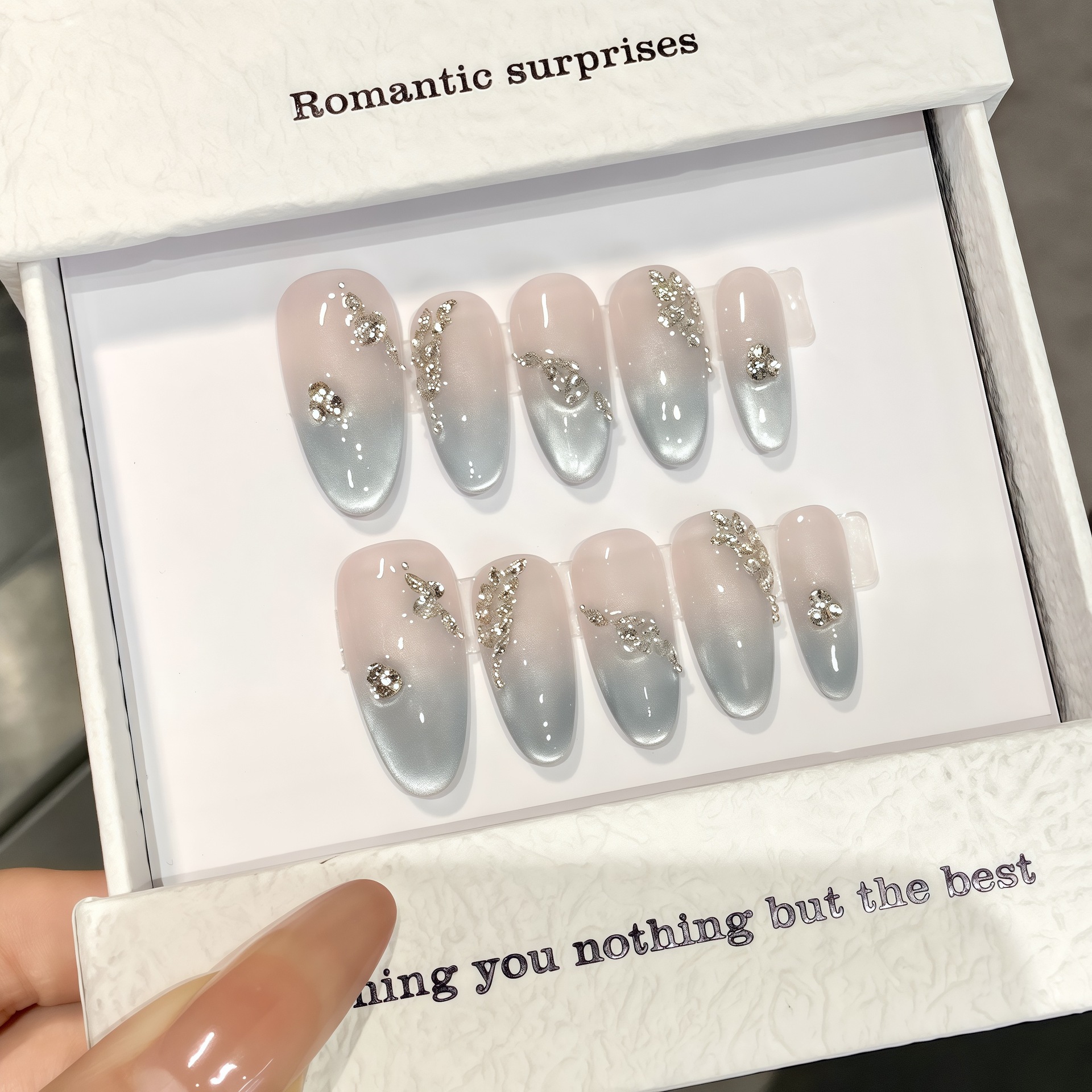 10pcs Pure Hand Pressed Medium - Nail Art Emerald incelemesi ve fiyatı