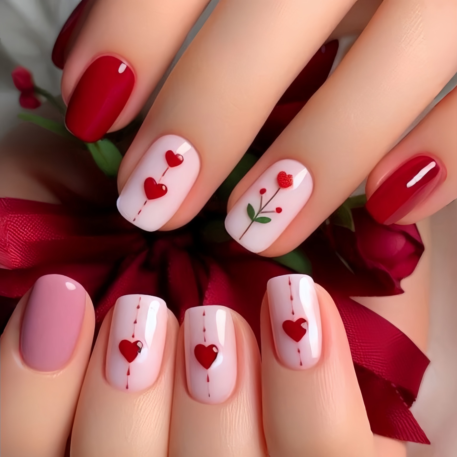 Medium long fake nails for wom - Nail Art Red incelemesi ve fiyatı