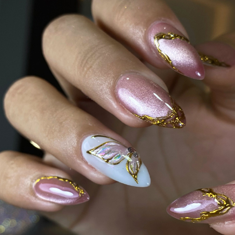 Cat Eye Almond False Nails Gol - Nail Art Cat Eye Simple incelemesi ve fiyatı