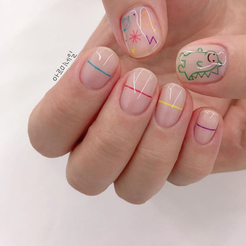 1Pcs Kawaii Dinosaur Nail Art  - Nail Art One Stroke incelemesi ve fiyatı