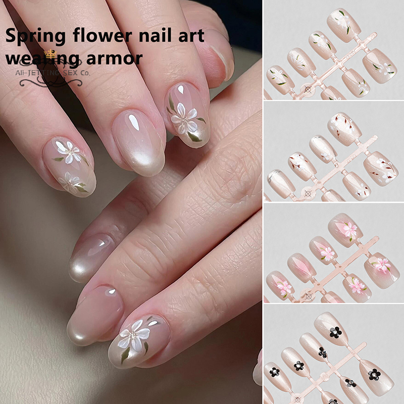 30Pcs False Nails Flower Desig - Nail Art Cat Eye Simple incelemesi ve fiyatı
