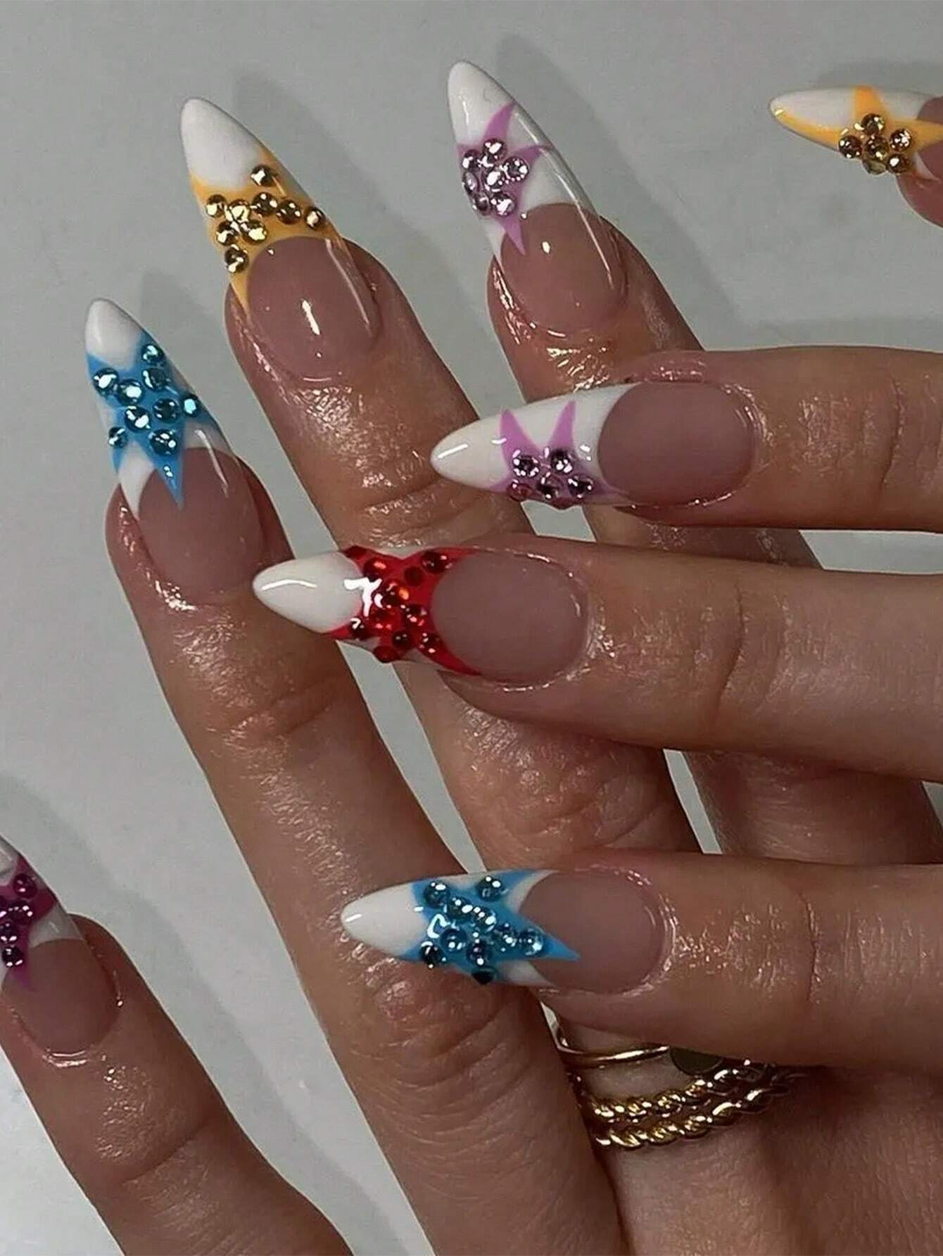 1 Set/10Pcs Colorful French St - Nail Art Vintage incelemesi ve fiyatı