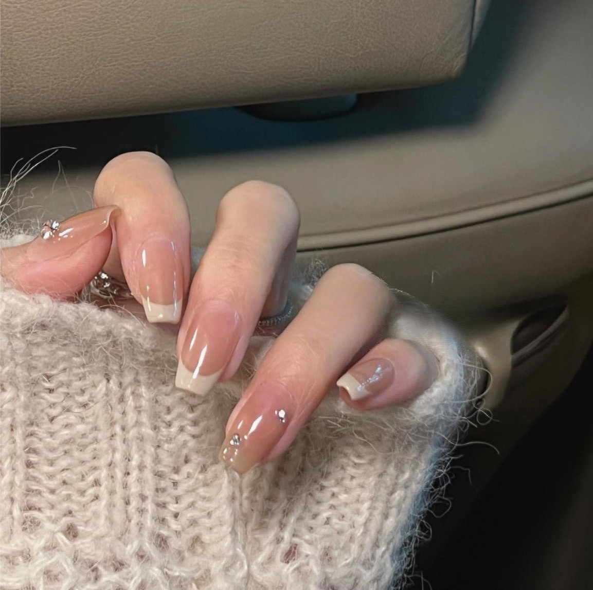10Pcs Short Square French Hand - Nail Art Cat Eye Simple incelemesi ve fiyatı