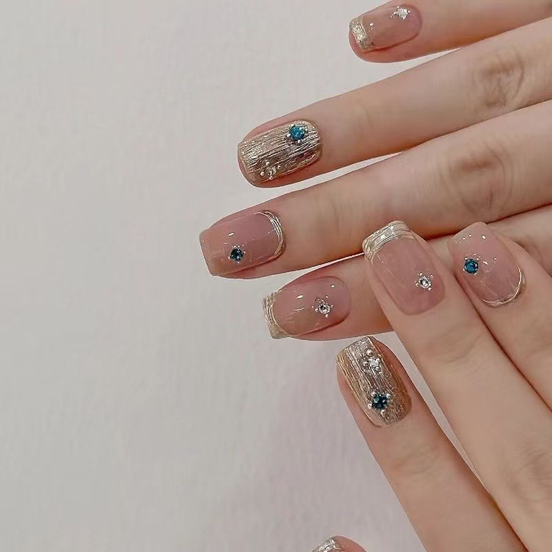 10Pcs Short Square French Hand - Nail Art Cat Eye Simple incelemesi ve fiyatı