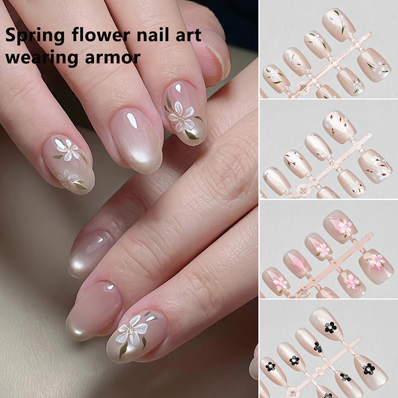 〔YS1〕30Pcs False Nails Flower  - Nail Art Cat Eye Simple incelemesi ve fiyatı