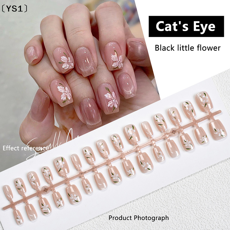〔YS1〕30Pcs False Nails Flower  - Nail Art Cat Eye Simple incelemesi ve fiyatı