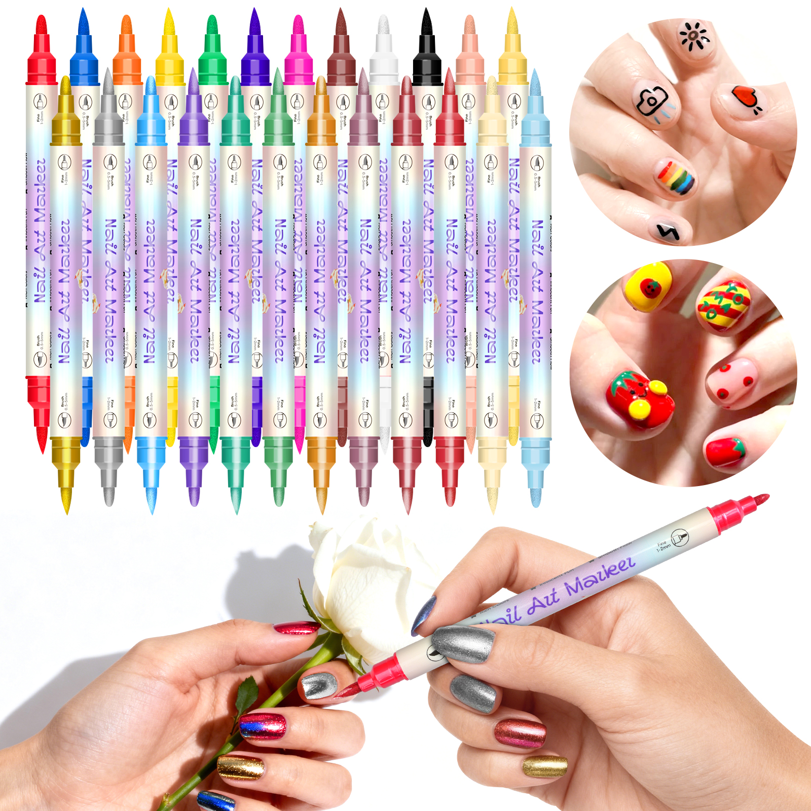 Dual-Ended Nail Art Pens, Avai - Nail Art One Stroke incelemesi ve fiyatı