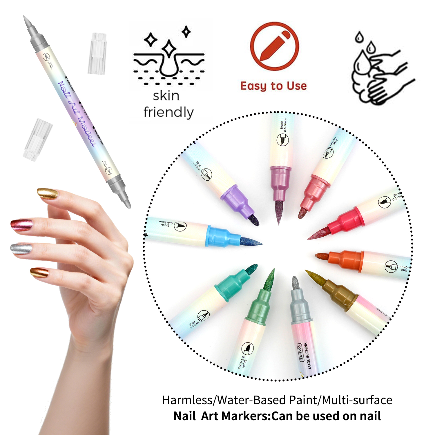 Dual-Ended Nail Art Pens, Avai - Nail Art One Stroke incelemesi ve fiyatı