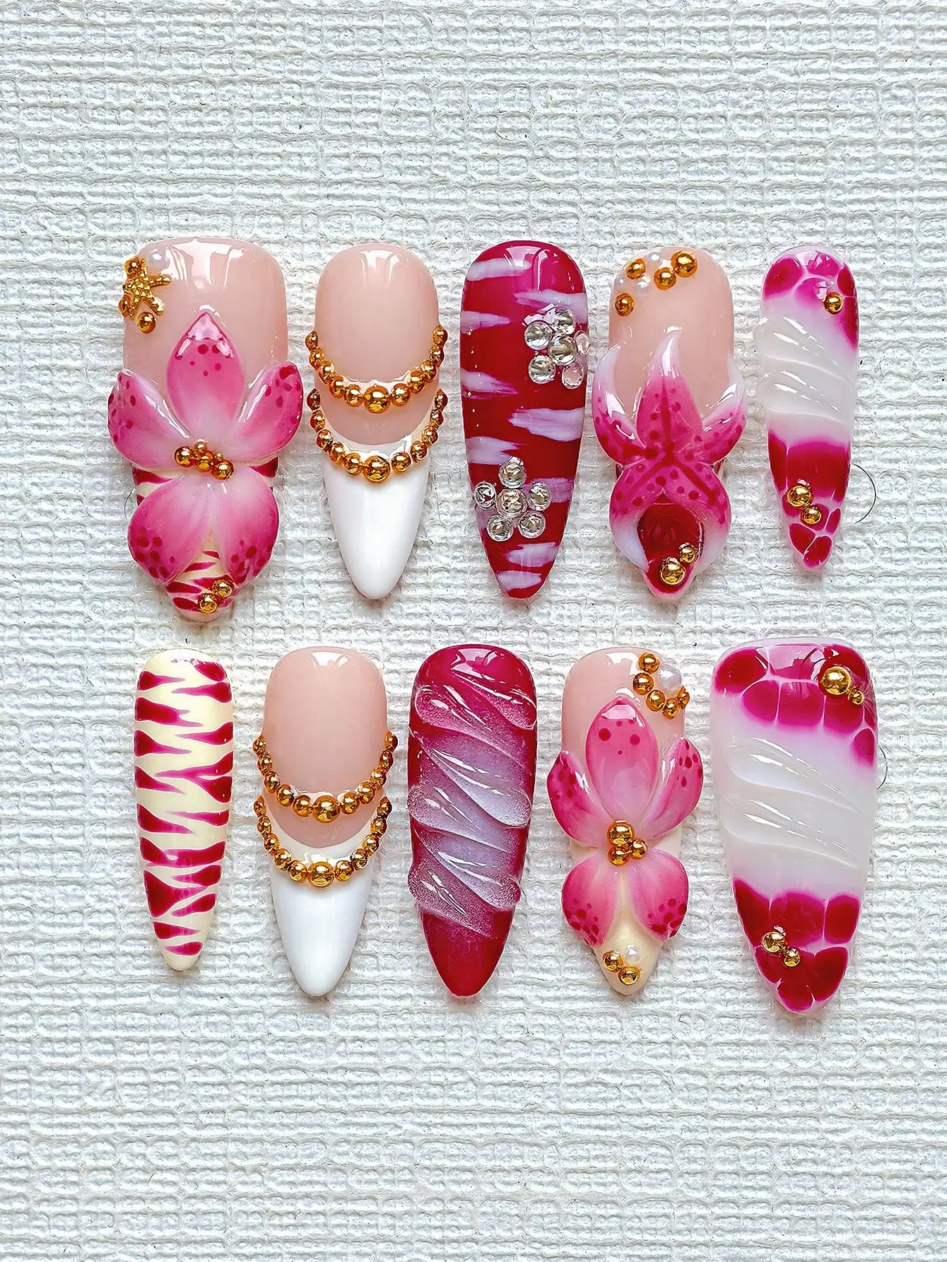 10pcs Y2K Elegant Almond-Shape - Nail Art Red incelemesi ve fiyatı