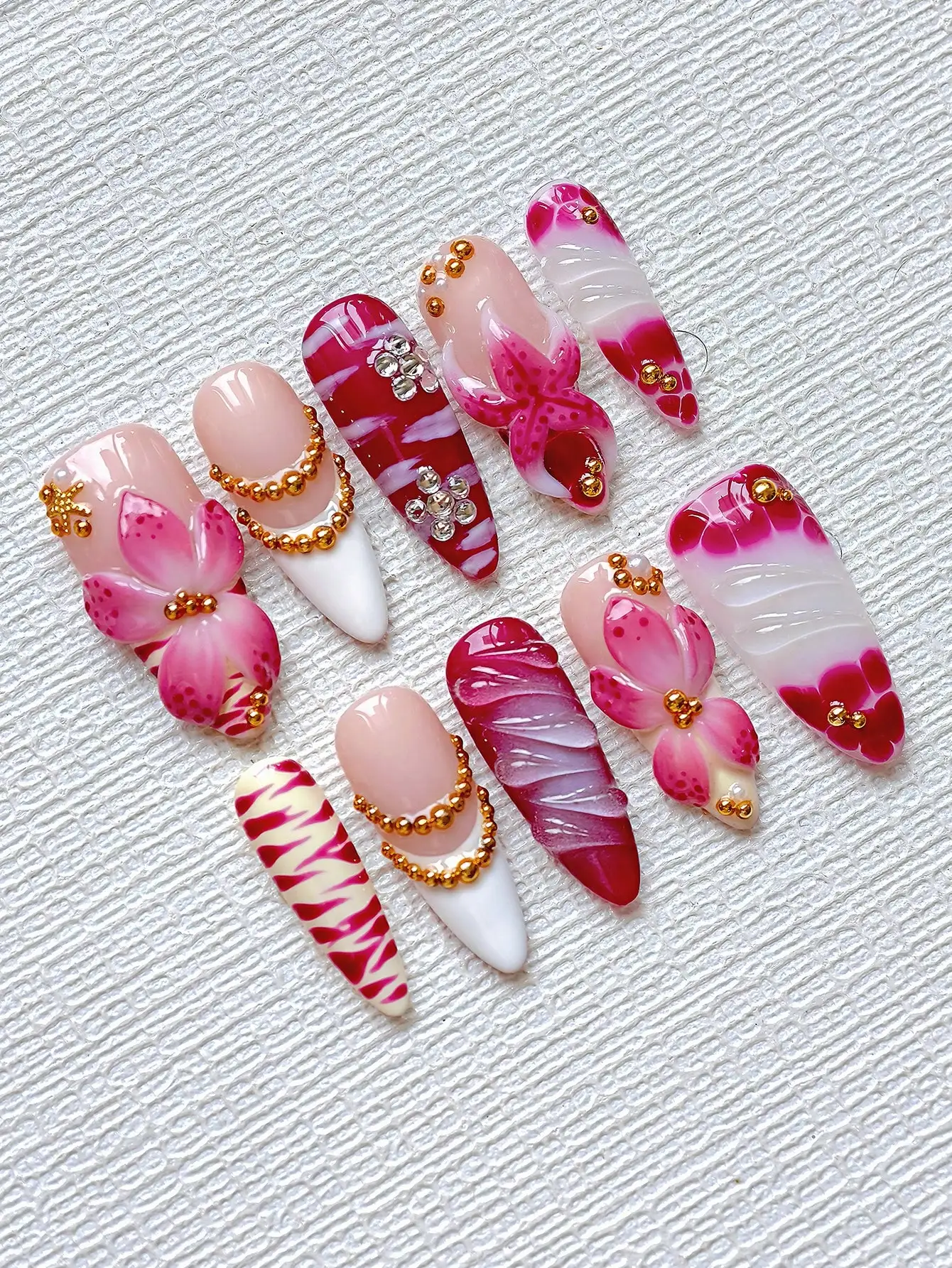 10pcs Y2K Elegant Almond-Shape - Nail Art Red incelemesi ve fiyatı