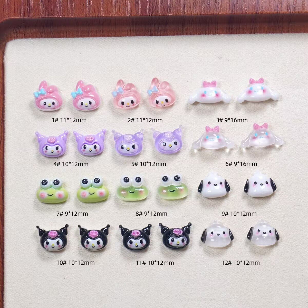 20PCS My Melody Kuromi Pochacc - Rhinestone Nail Gem incelemesi ve fiyatı