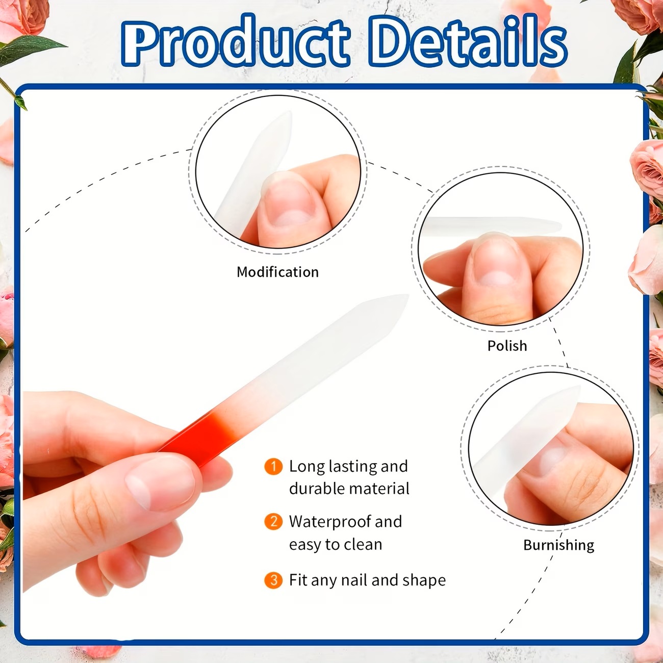 6pcs Crystal Glass Nail Files  - Nail Art Xl incelemesi ve fiyatı