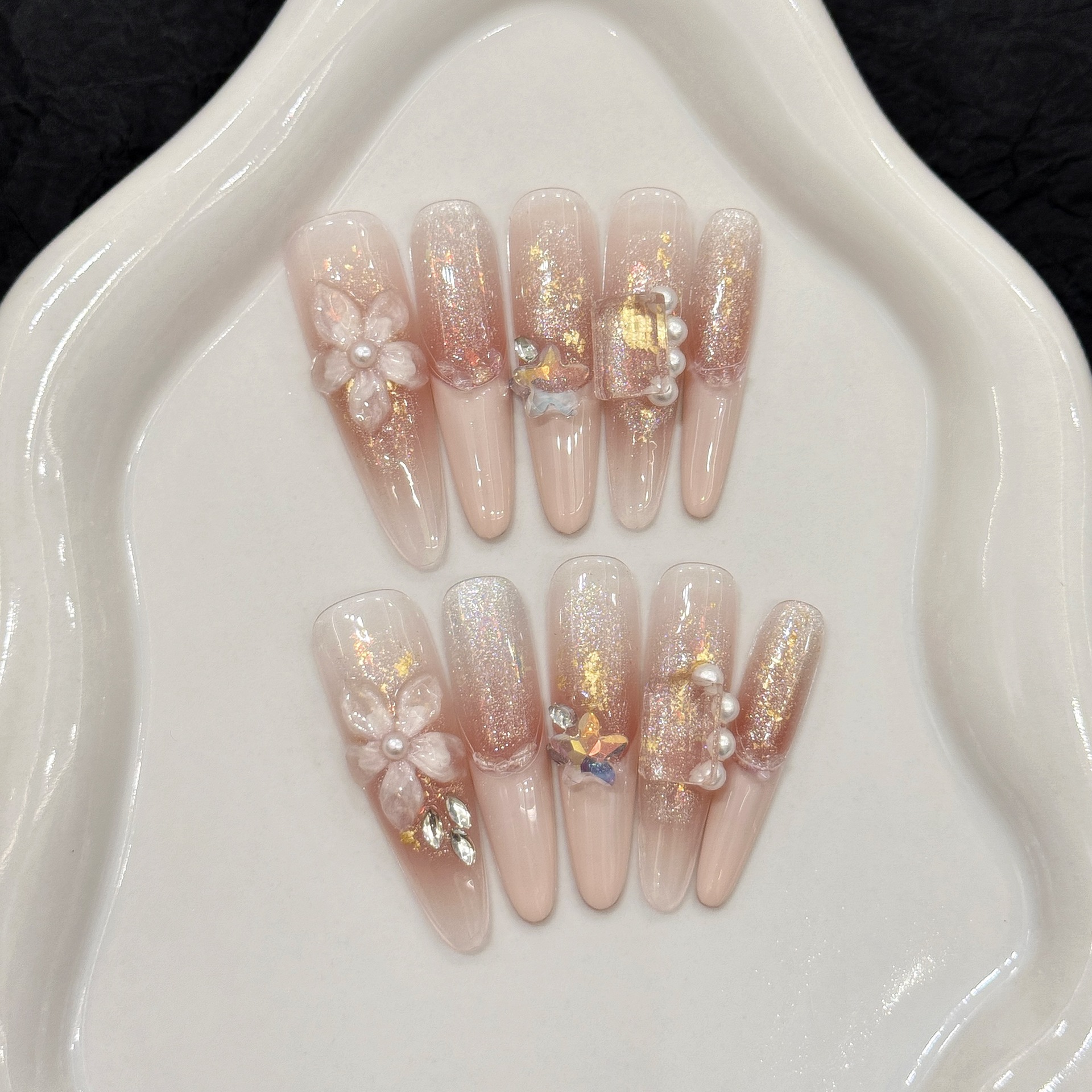 10pcs Pure Hand Pressed Stilet - Nail Art Emerald incelemesi ve fiyatı