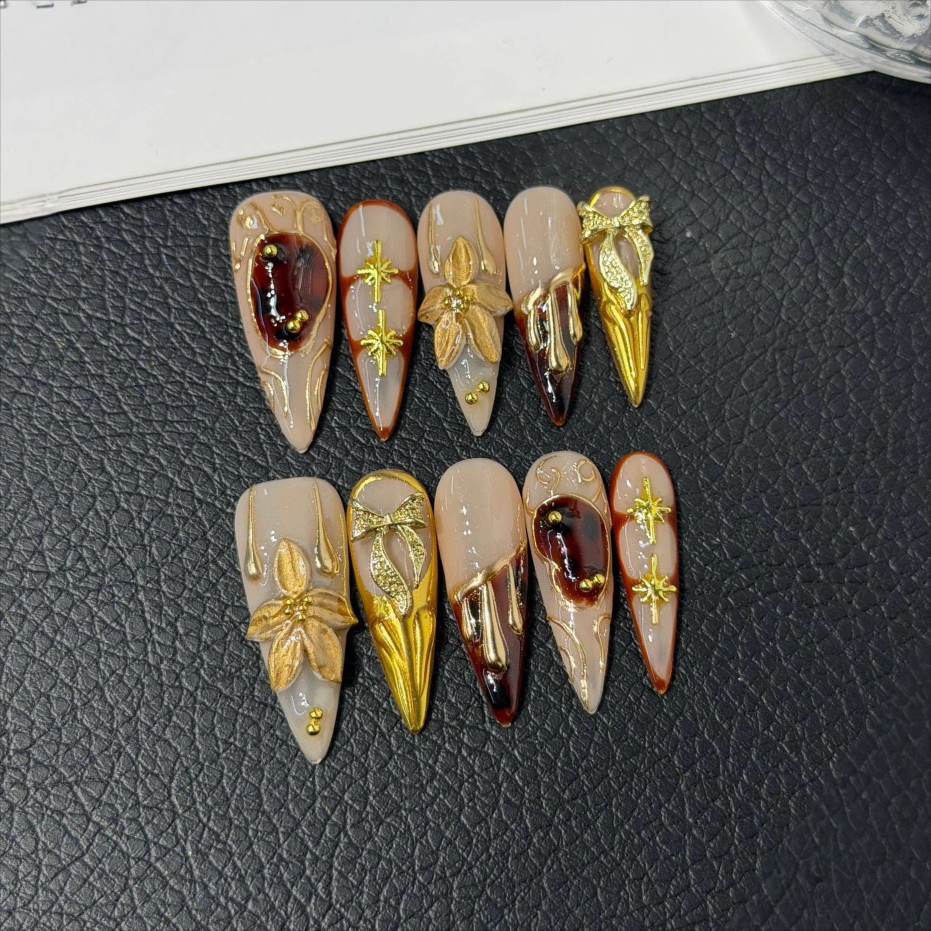 10Pcs Long Stiletto Wine Red H - Nail Art Red incelemesi ve fiyatı
