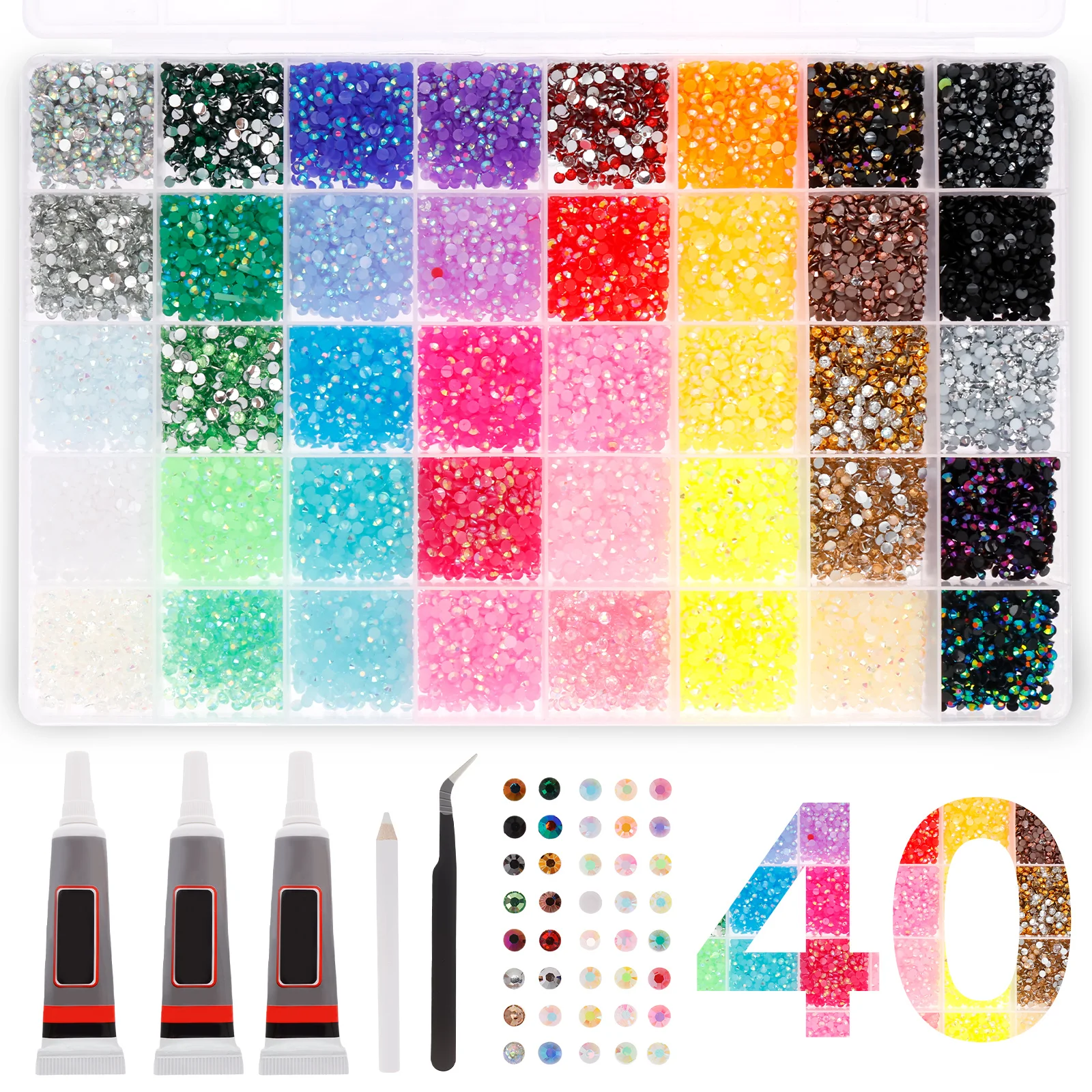 Resin Jelly Rhinestone Set Fad - Rhinestone Nail Gem incelemesi ve fiyatı