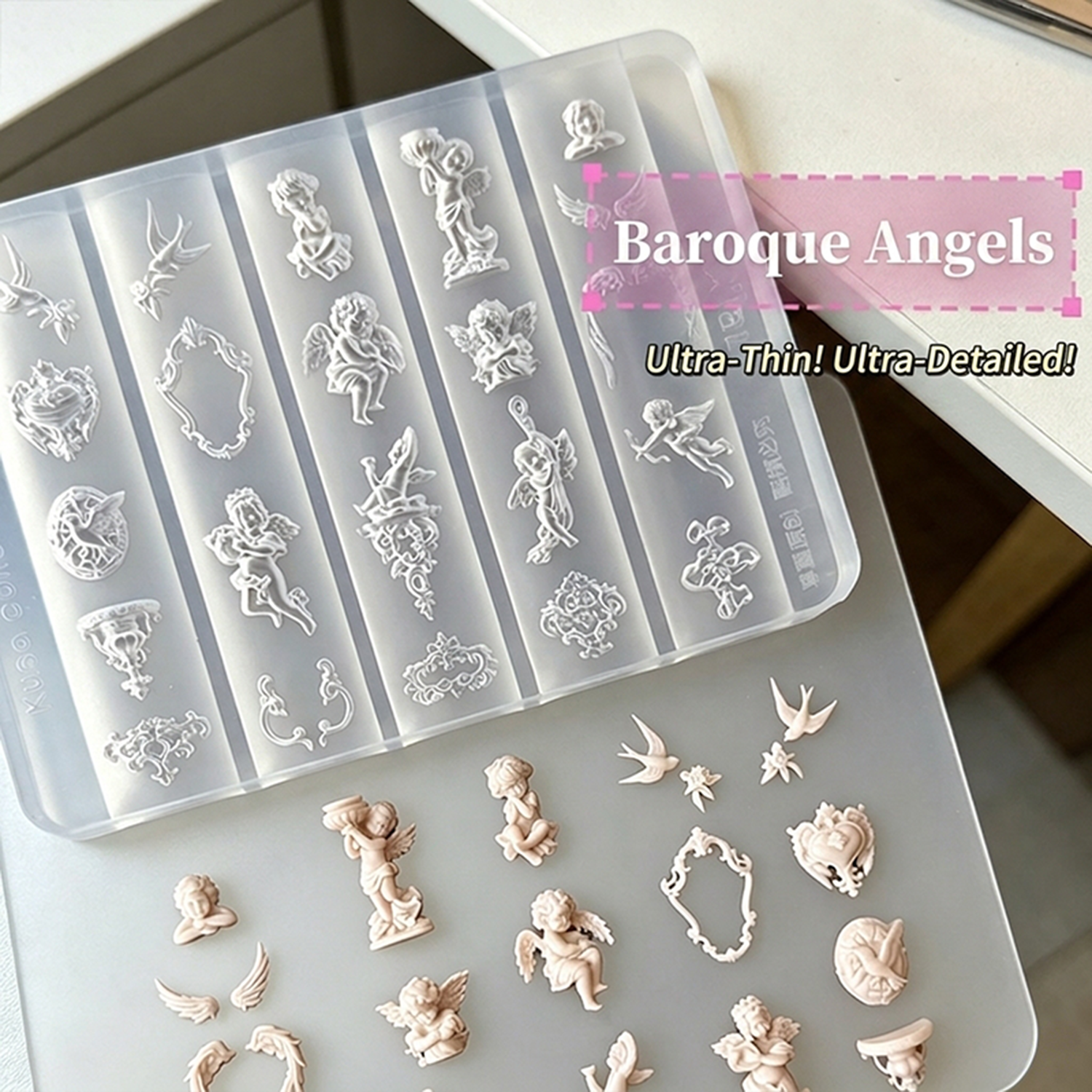 1pcs 3D Vintage Cupid & Floral - Nail Art Vintage incelemesi ve fiyatı