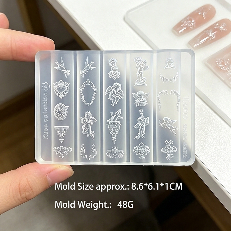 1pcs 3D Vintage Cupid & Floral - Nail Art Vintage incelemesi ve fiyatı