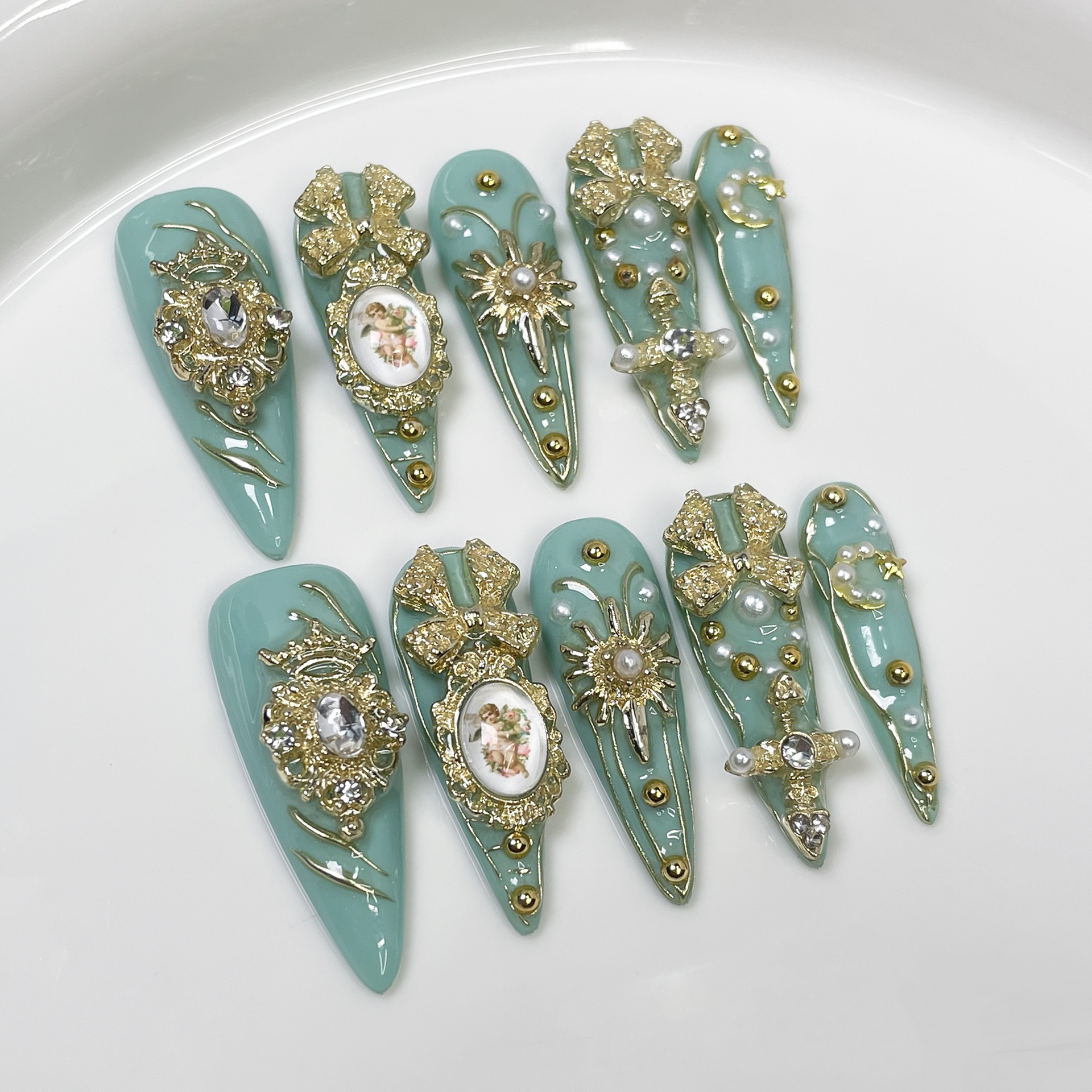 10Pcs Vintage Handmade Light L - Nail Art Vintage incelemesi ve fiyatı
