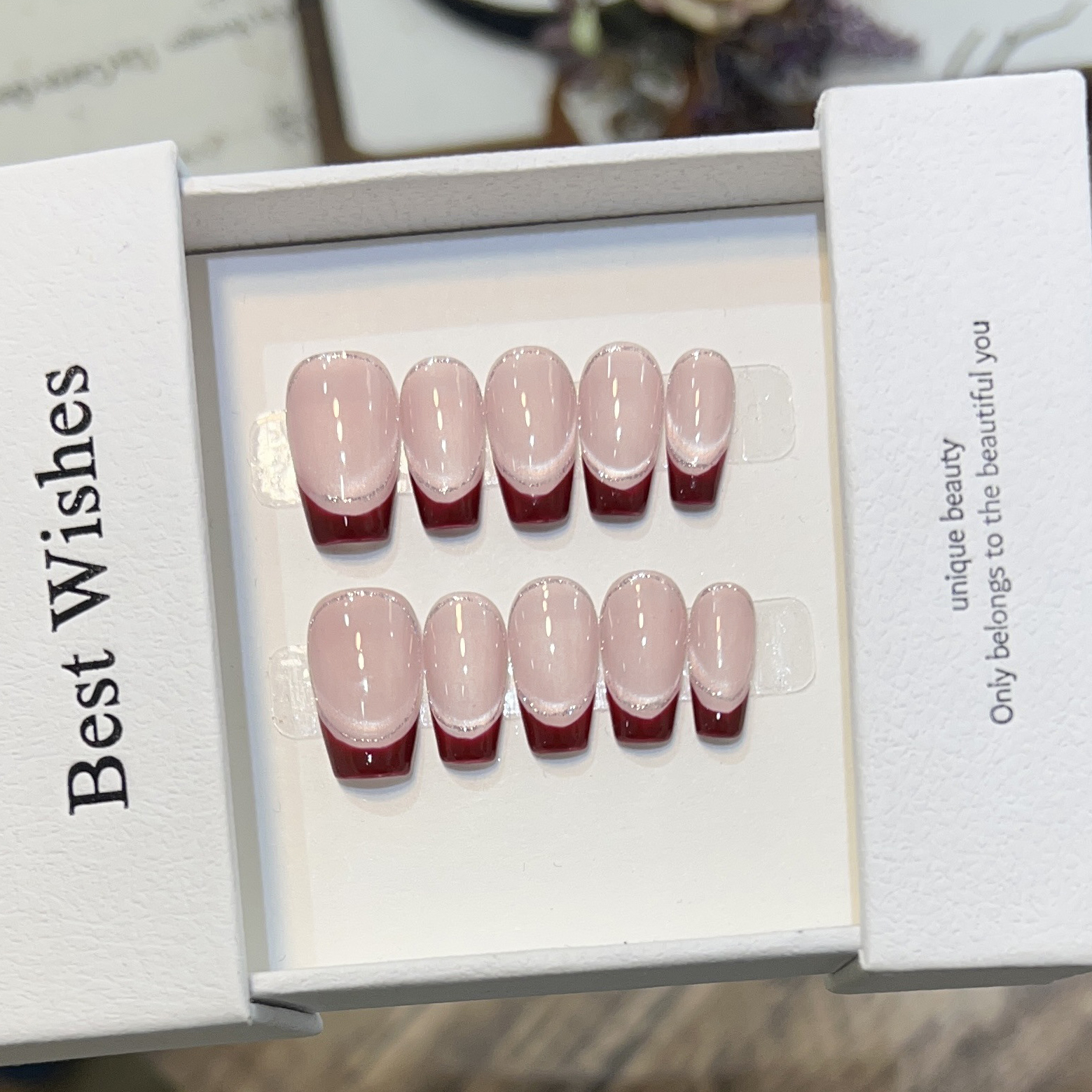 10Pcs Cat Eye French Short Alm - Nail Art Cat Eye Simple incelemesi ve fiyatı